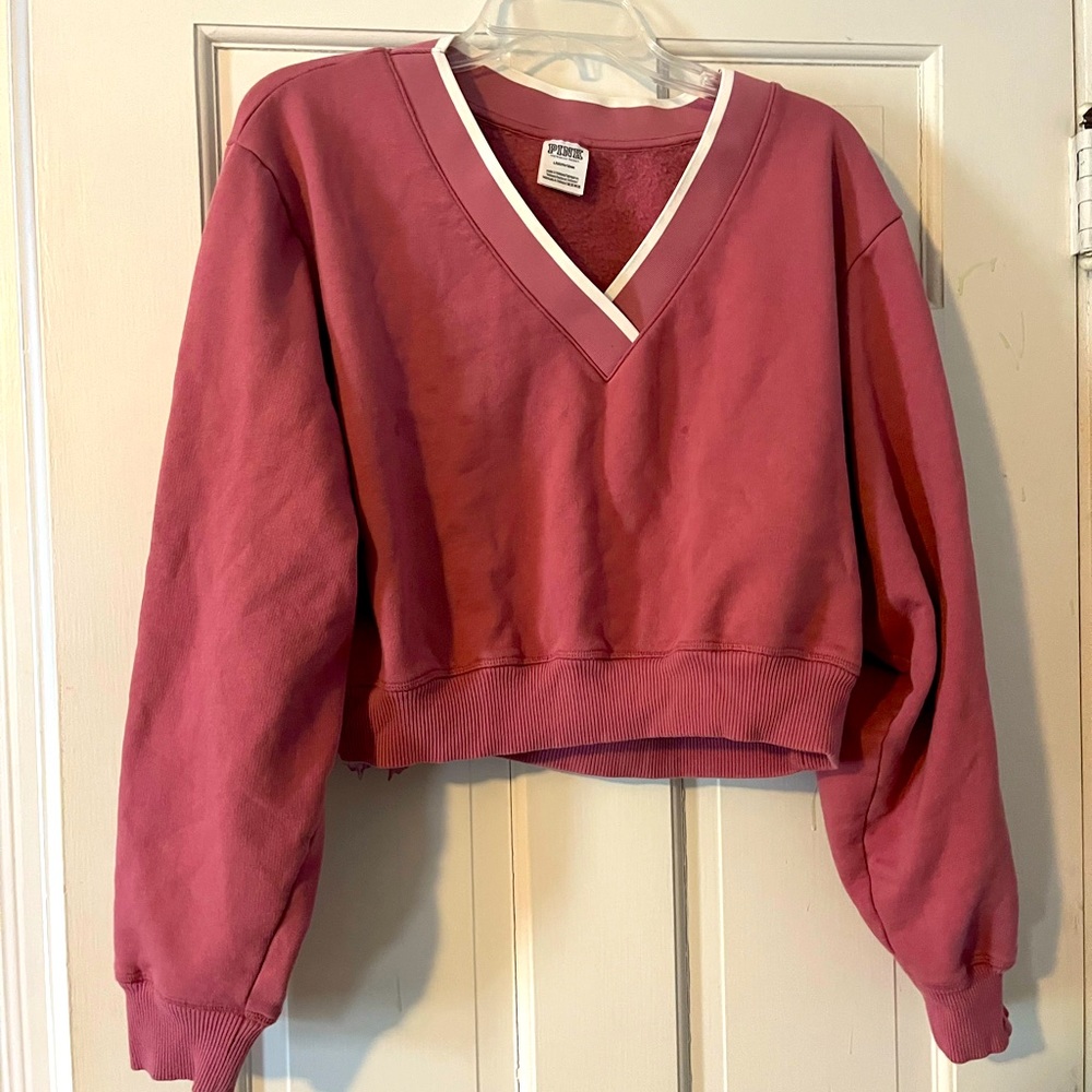 Pink VS sweatsuit pants size med top is large